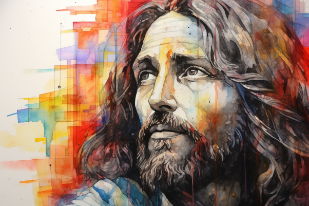 Watercolor Caring Jesus