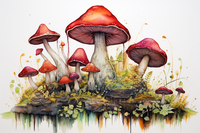 Thumbnail for Watercolor Moody Mushrooms