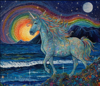 Thumbnail for Horse With Rainbow Sunset and Moon