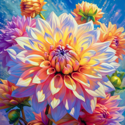 Large Vibrant Dahlia