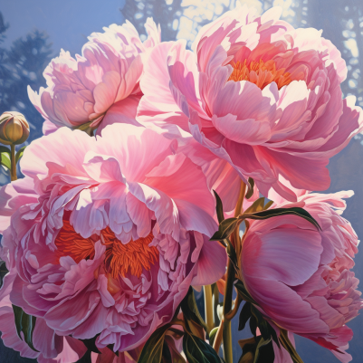 Pink Peonies Sitting In The Sunlight