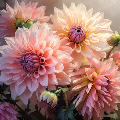 Pretty Pastel Pink Dahlia Flowers