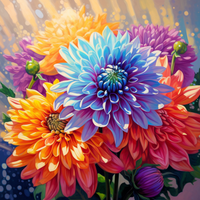 Thumbnail for Vibrant Dahlia Flowers In Sunshine