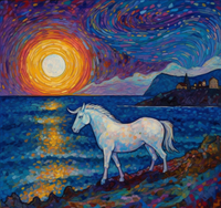 Thumbnail for White Horse Taking A Night Stroll