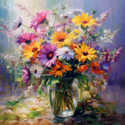 Wildflowers In A Clear Vase