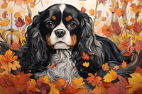 Thumbnail for King Charles Spaniel Laying In Leaves