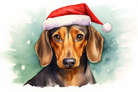 Thumbnail for Christmas Dachshund Santa Hat