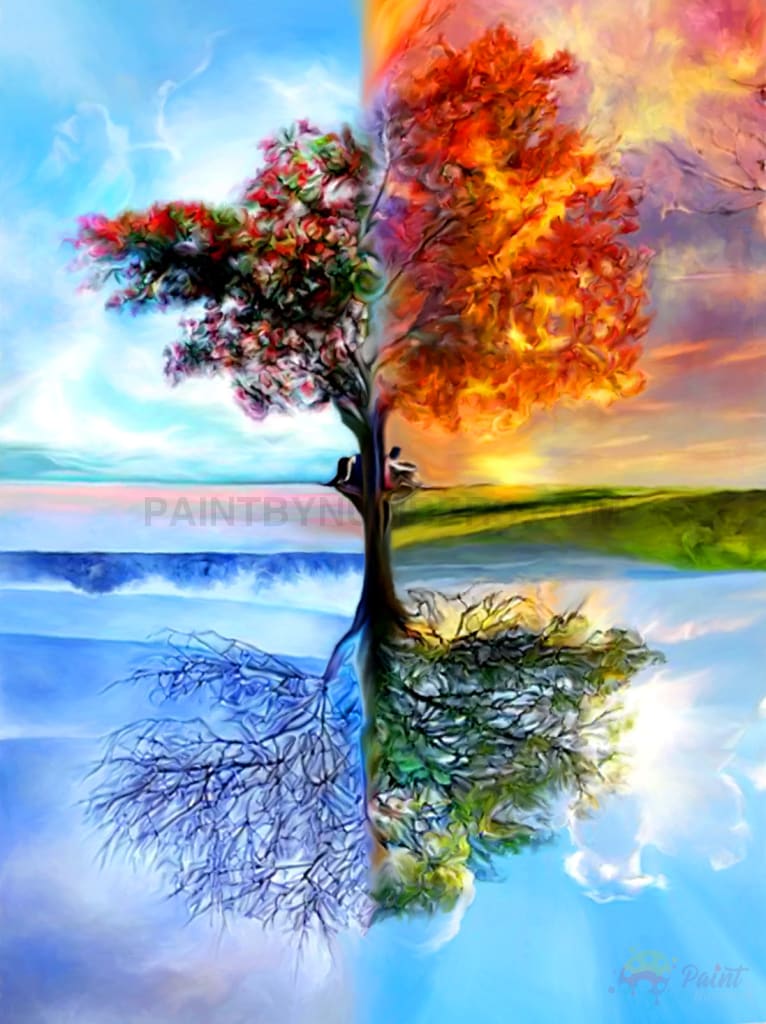 Tree Of Life The Different Seasons Art - Diamond Painting 