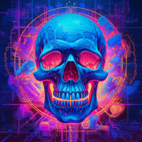 Thumbnail for Smiling Glowing  Neon Skull