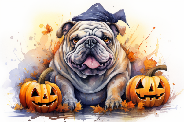 Halloween Happy Bulldog