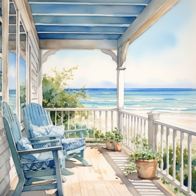 Oceanview Porch  Paint by Numbers Kit