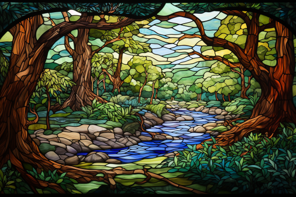 Nature Path On Stained Glass