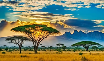 Acacia Trees On The Savanna