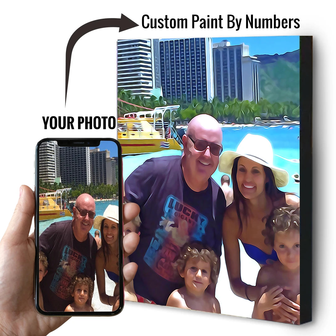 Custom Paint By Numbers - Upload Any Photo - Framed 30x40cm / 12x16in