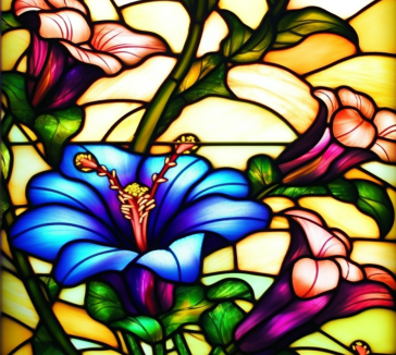 Spring Flowers On Stained Glass