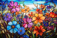 Thumbnail for Wildflowers On Stained Glass  Paint by Numbers Kit