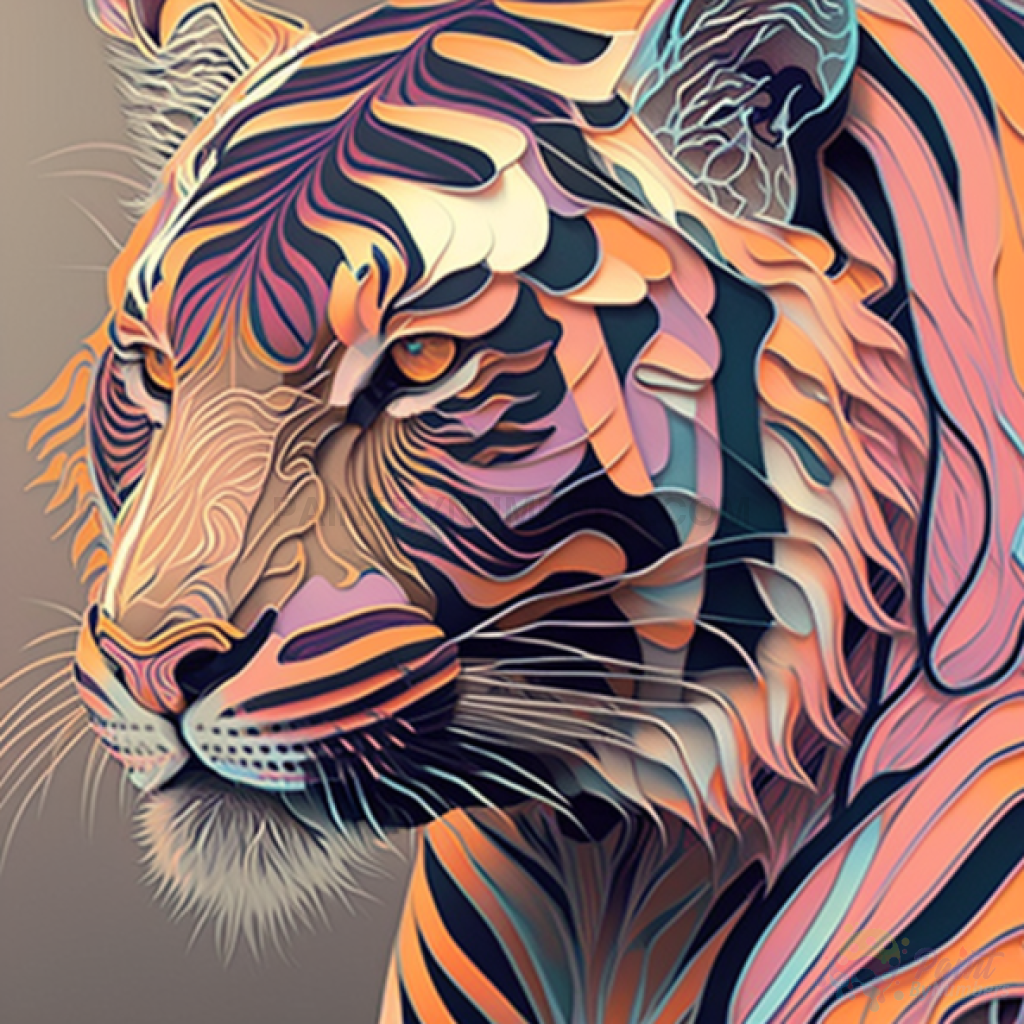 Abstract Art Deco Tiger Paint By Numbers Kit