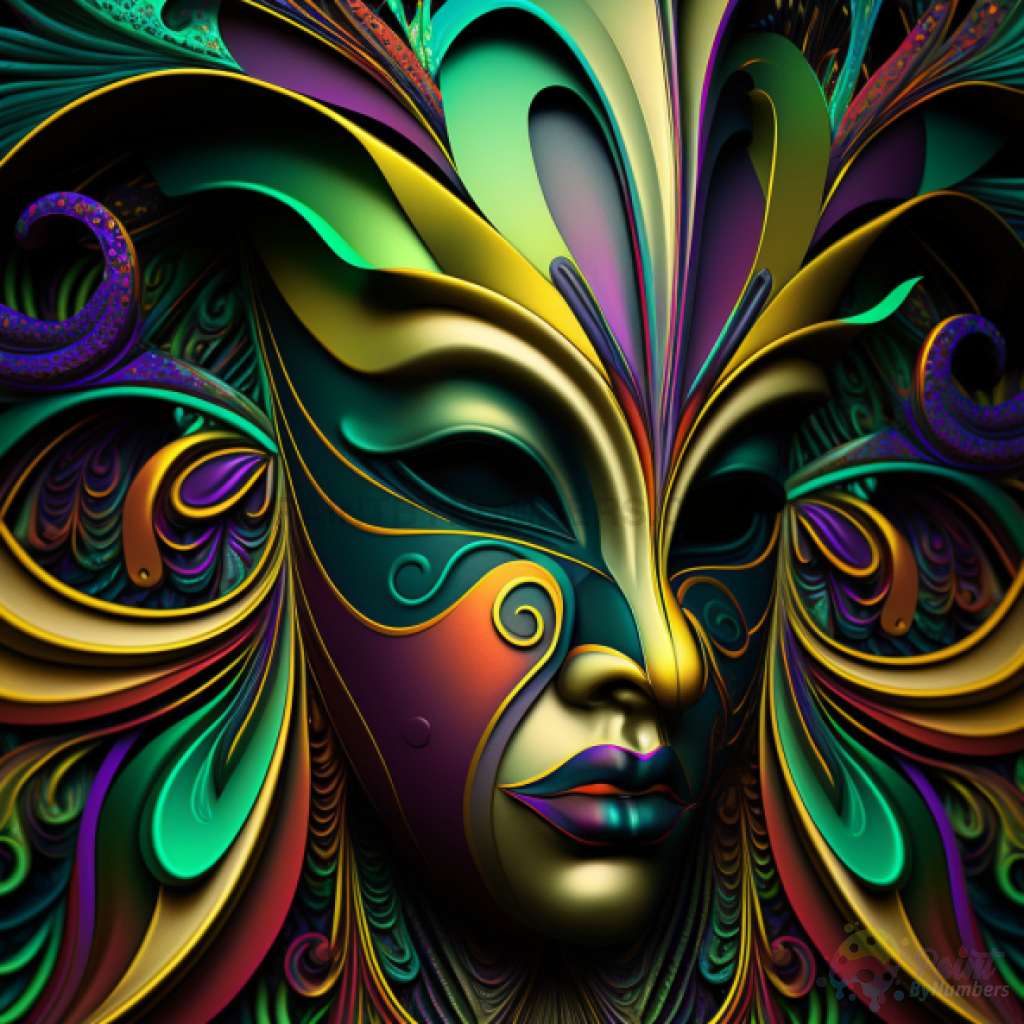 Abstract Mardi Gras Art Paint By Numbers Kit
