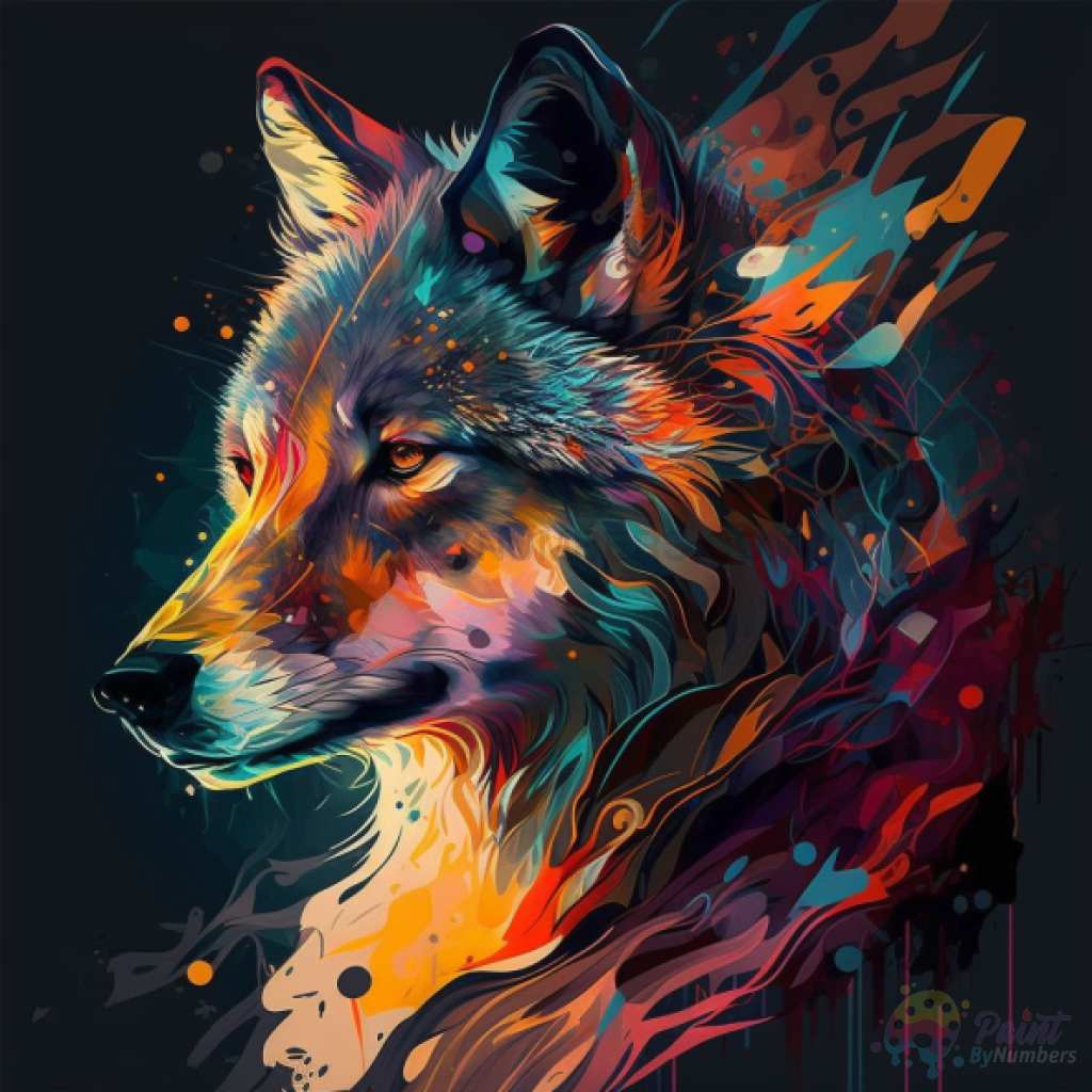 Abstract Wolf Paintings