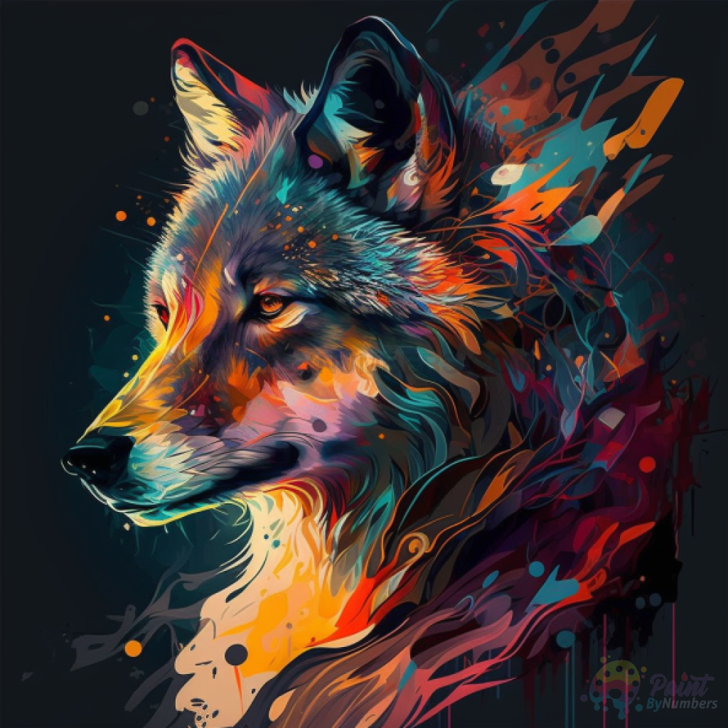 Abstract Wolf Art Paint By Numbers Kit