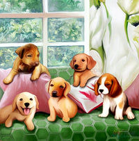 Thumbnail for Adorable Puppies Paint By Numbers Kit For Adults