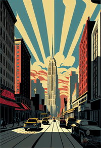 Thumbnail for Art Deco New York City Paint By Numbers Kit
