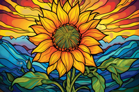 Thumbnail for Glorious Sunflower On Stained Glass