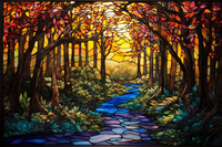 Thumbnail for Fall Forest On Stained Glass