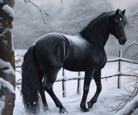 Black Snow Horse