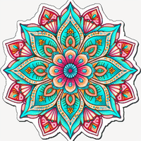 Thumbnail for Blue and Pink Mandala Poinsettia Flower