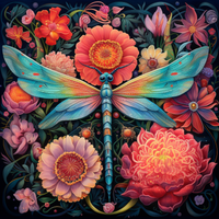Thumbnail for Mesmerizing Dragonfly And Flowers
