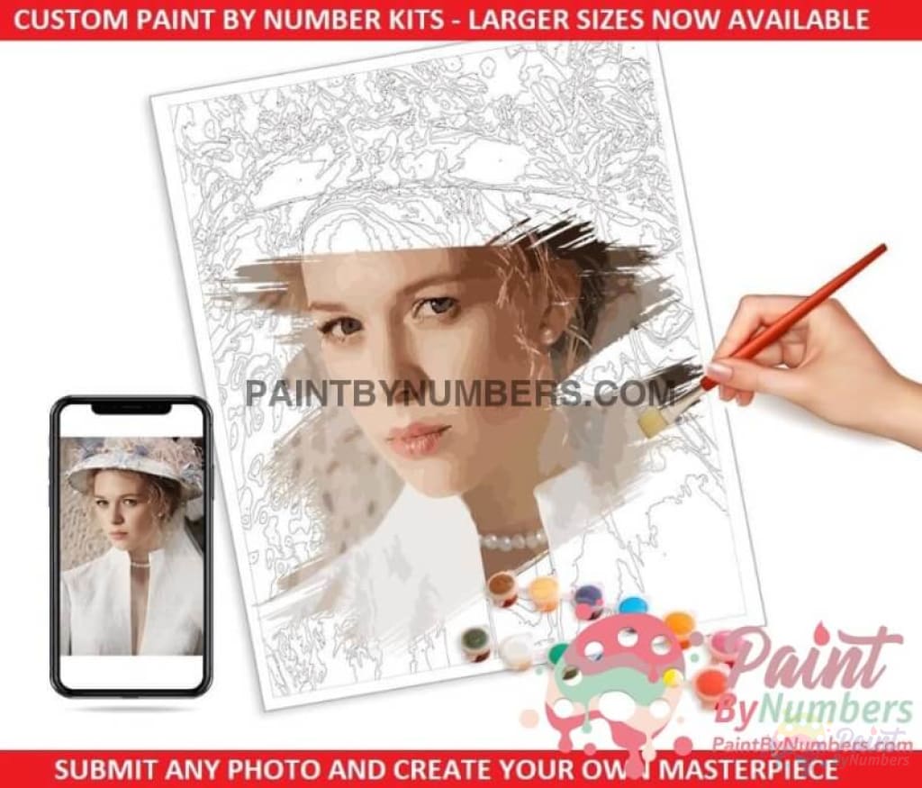 Cat Custom Paint By Numbers - Upload Your Photo Fully Framed 40X50Cm