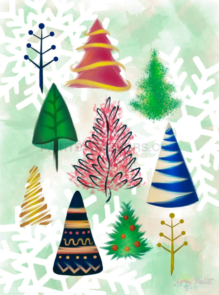 Christmas Trees For Everyone Paint By Numbers Kit