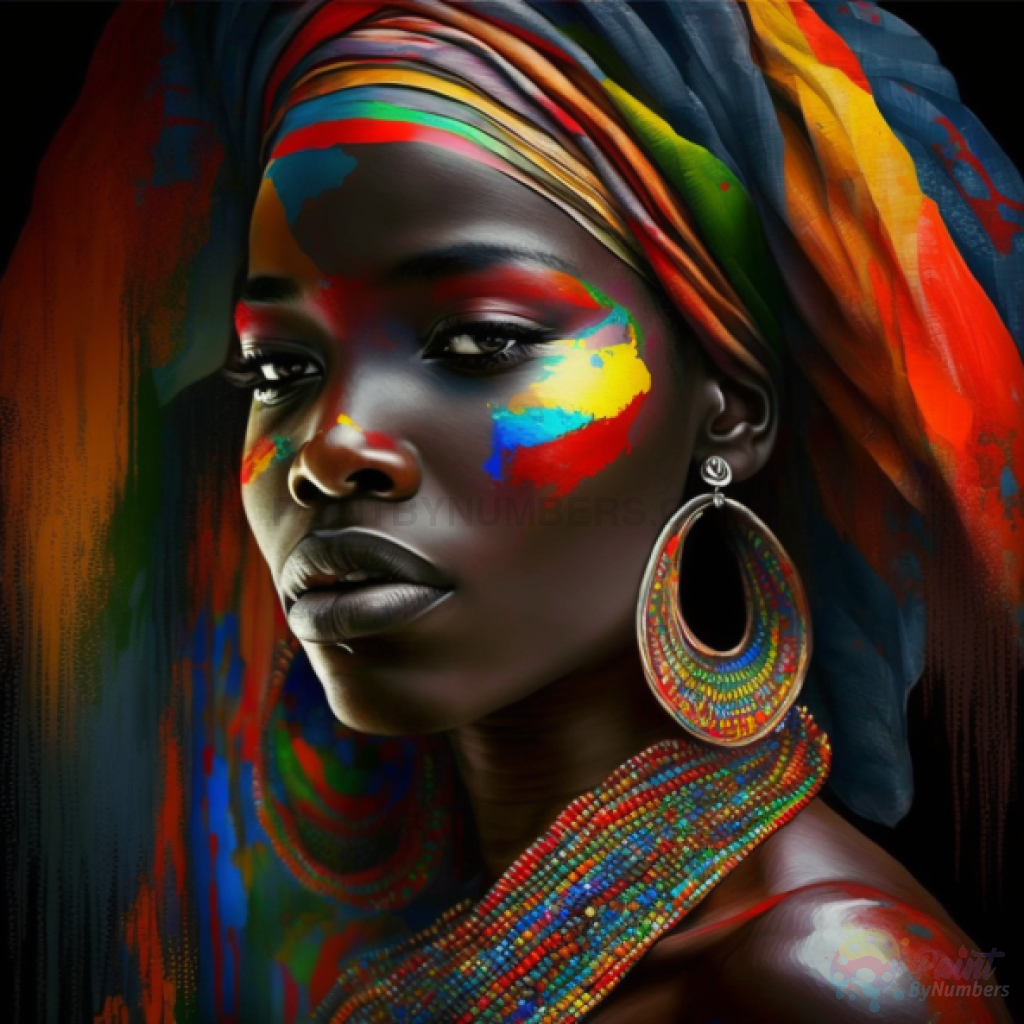 Colorful African Woman Paint By Numbers For Adults