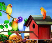 Thumbnail for Colorful Birdhouse Paint By Numbers Kit