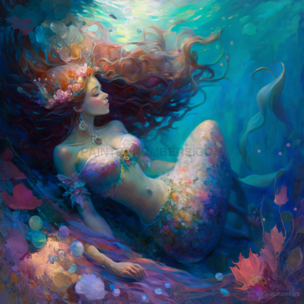 Colorful Mermaid Paint By Numbers Kit