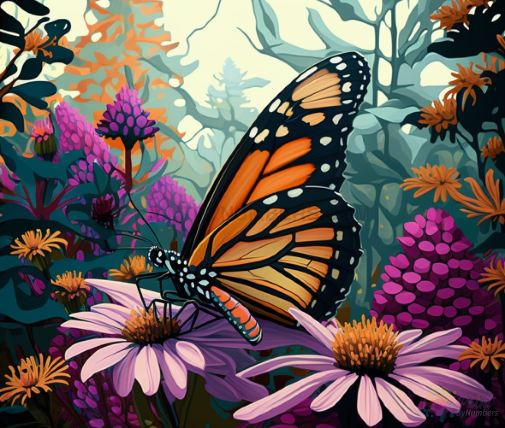 Colorful Monarch Butterfly Paint By Numbers Kit