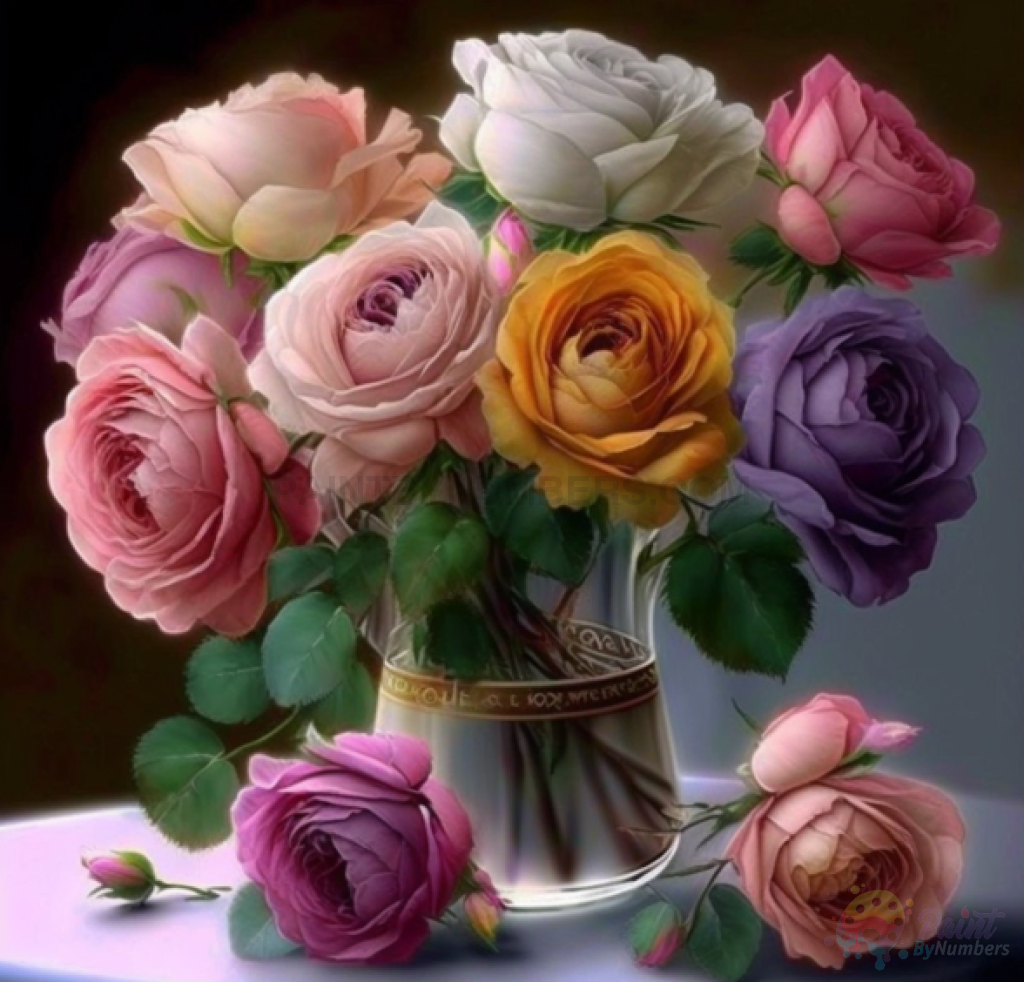 Colorful Roses Paint By Numbers Kit