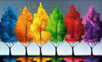 Thumbnail for Colorful Trees Paint By Numbers Kit