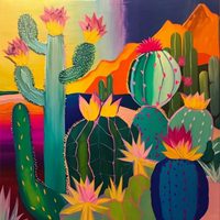 Thumbnail for Colorful Cactus in the Desert During Golden Hour