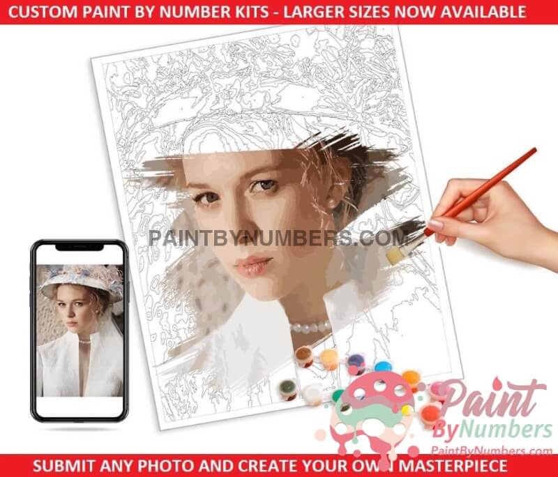 Custom Paint By Numbers Kit - Upload Your Photo - Brush Set Included