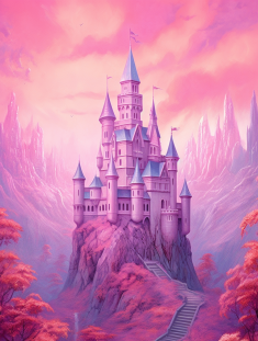 Tableau Château Disney Pink Castle – Ma jolie toile