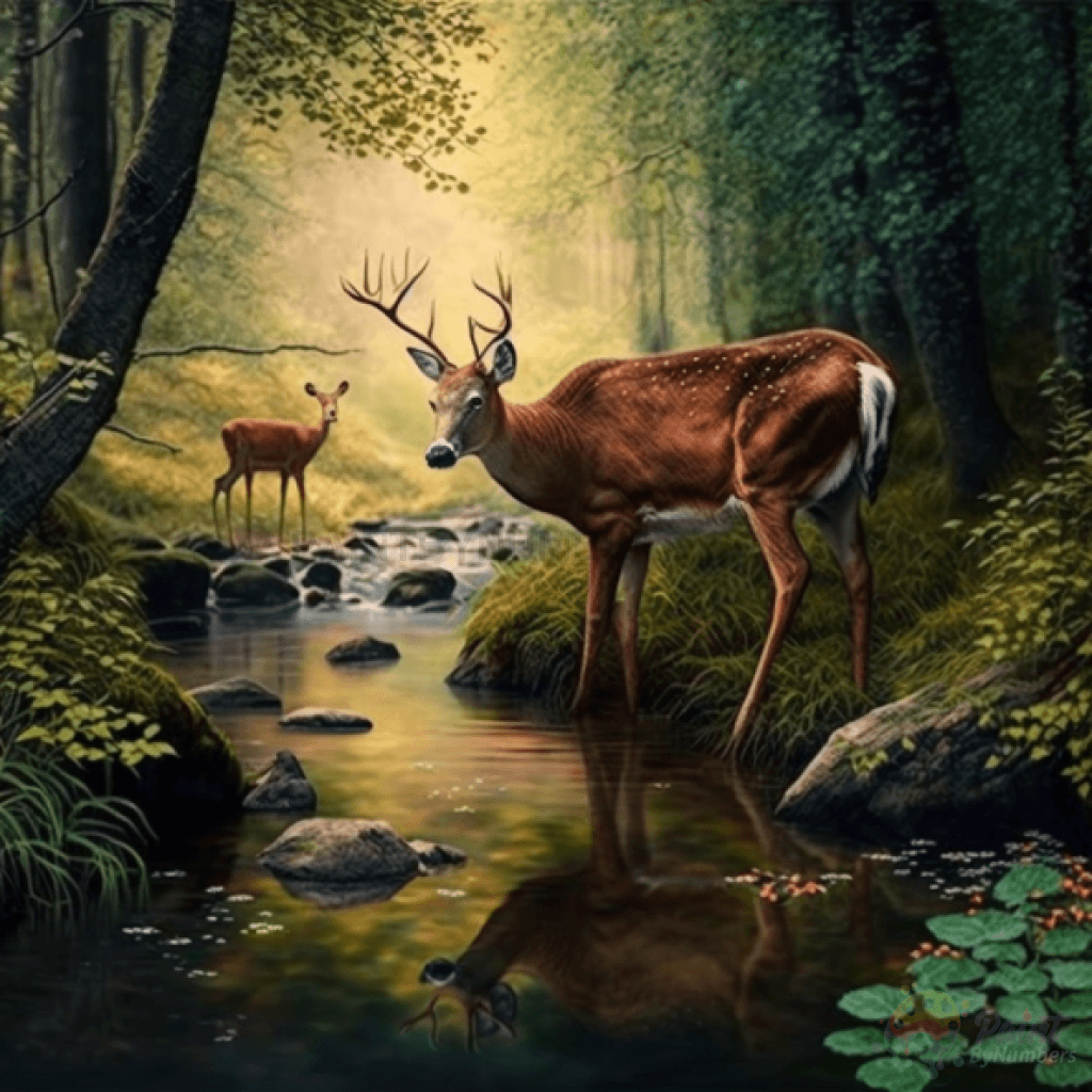 Deer & top stream 16x20