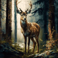 Thumbnail for Deer In Forest Paint By Numbers Kit