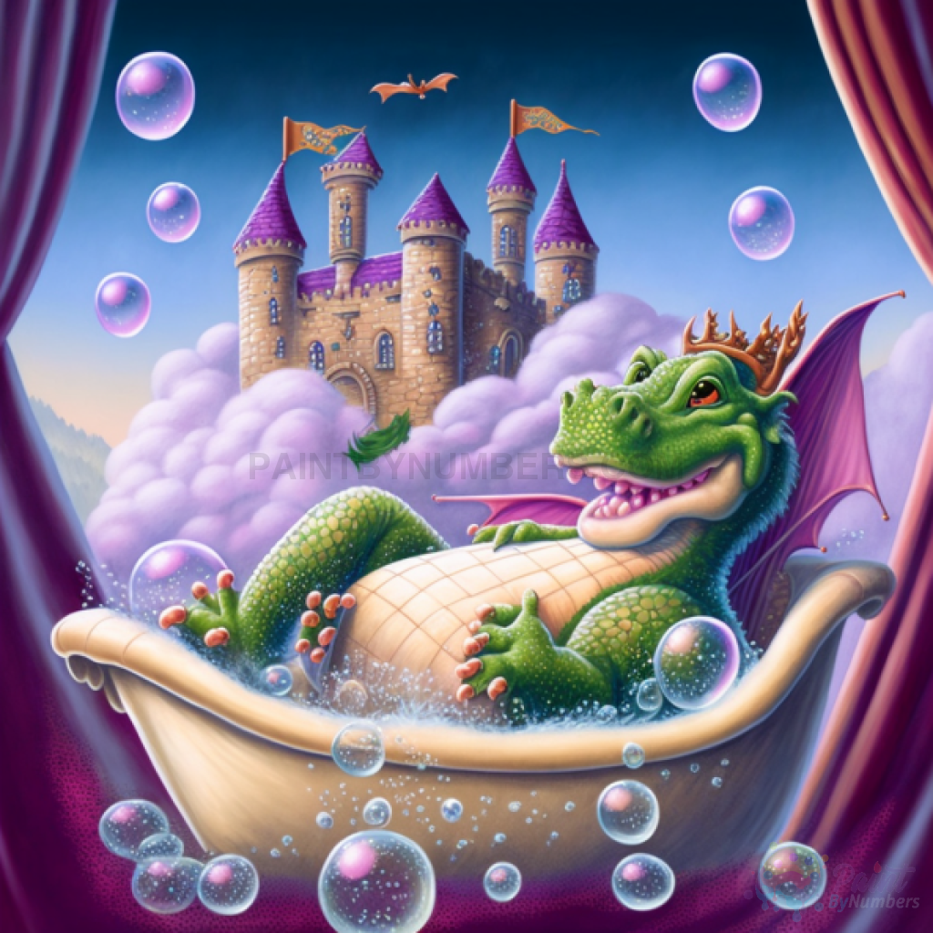 Dragon Bubble Bath Paint By Numbers Kit