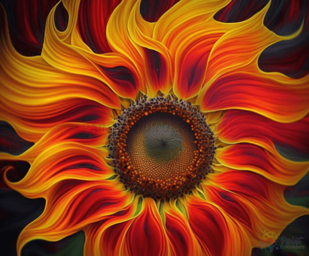 Firey Sunflower Paint By Numbers Kit