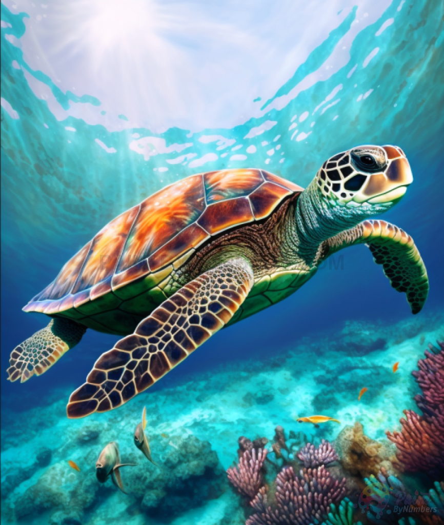 Free Sea Turtle Paint By Numbers Kit