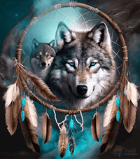 Thumbnail for Free Wolf Dream Catcher Paint By Numbers Kit