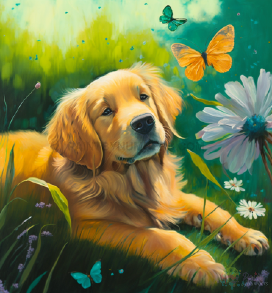 Golden Retriever Paint By Numbers Kit