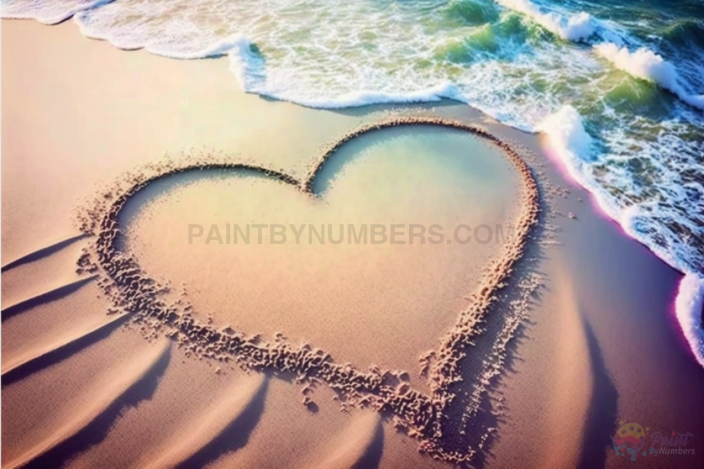 Heart In The Sand Paint By Numbers Kit